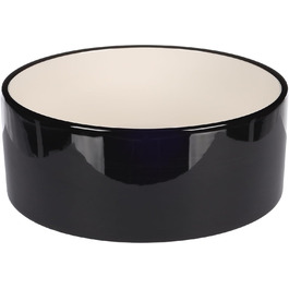 Миска для собак Flamingo Rocky з кераміки, 1700 мл, чорно-біла, для великих собак, миється в посудомийній машині