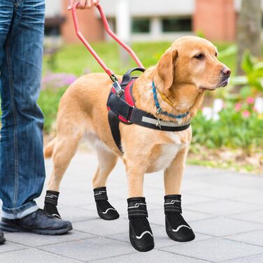 Чоботи для собак, 4 шт., неслизькі, захист лап, з світловідбиваючим ремінцем та липучкою, зимові чоботи для маленьких собак