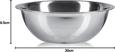 Набір кухонних мисок Pullmer (2 шт) з нержавіючої сталі, Ø 30 см. Ідеально підходять для мюслі, салатів, замішування тіста та сервірування. Їжа-безпечні, придатні для миття в посудомийній машині