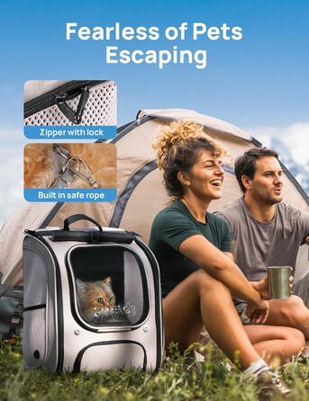 Рюкзак для кота Pecute з вікном-бульбашкою, дихаючий, 42x32x26 см, Khaki