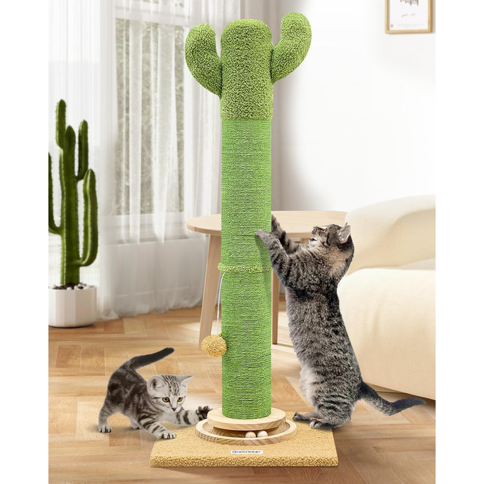 Котячий комплекс Globlazer Kaktus Grun XXL: стійка з сизалю 94 см, іграшки, для великих котів