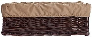 Корзина для собак і котів з плетеної лози, лежанка для тварин, 60x50x18 см, коричнева