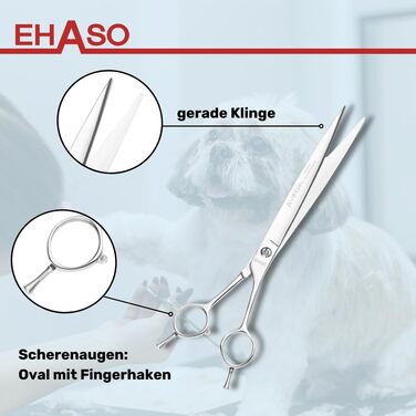 Професійна фреза для собак EHASO 25 см | Пряма фреза Halm | Високоякісні собачі фрези з Золінген