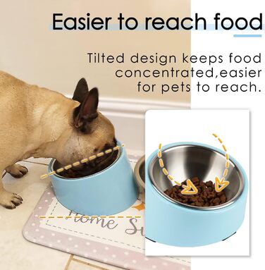 Нахилена годівниця для собак та котів SuperDesign 15°, зелений меламін, 600 мл