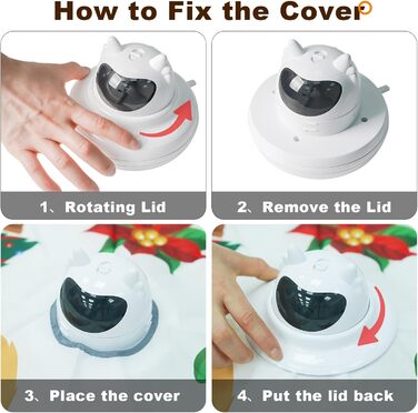 Інтерактивна іграшка для котів 3-в-1 Spessn: хованки, пір'я, лазерний вказівник. Перезаряджувана, для котів будь-якого віку. Біло-червоний дизайн (новорічний стиль)