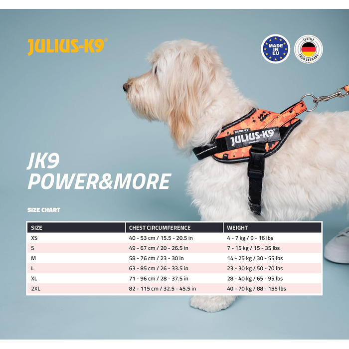 Шлейка Julius-K9 Power&More, розмір XS, Pixeljuice XS