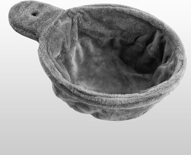 Лежанка для кота HappyPet XL на когтедрапці, Ø 40 см, сталевий каркас, плюш 440 г, до 15 кг, сіра