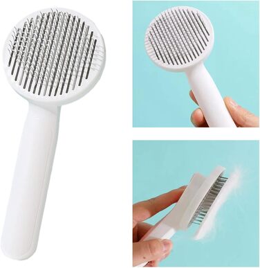 Щітка для котів Baoblaze 3X, гребінець для догляду за собаками, видалення відмерлої шерсті, щітка для собак, самоочисна висмикувана щітка для тварин