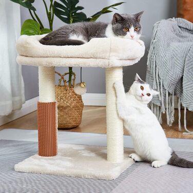 Дряпка для котів MeowSir 4-в-1 з великою лежанкою, бежева