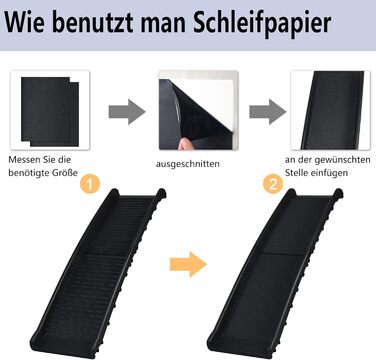 Східці для собак HENGMEI - рампа в багажник авто, 156x40 см, чорний колір