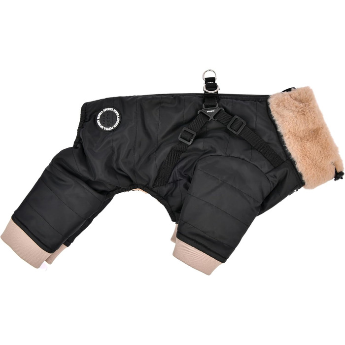 Пупія Еверсон Чорний XL - теплий дощовик для собак, чорний, X-Large