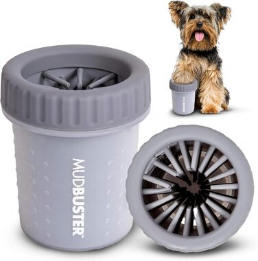 Dexas MudBuster: портативний очищувач лап для собак, аксесуар для догляду за тваринами, розмір S, сірий