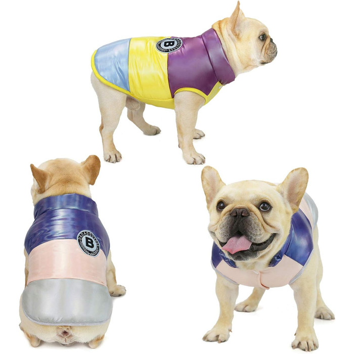 Теплий зимовий одяг для собак: флісова куртка від холоду для маленьких собак, бульдогів та котів (M, блакитний)