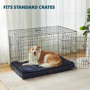 Велике ортопедичне ліжко для собак з memory foam, 10.2 см, водонепроникне, знімний, пральний чохол, блакитне