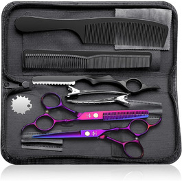 Набір професійних перукарських ножиць PURPLEBIRD (10 шт.) з нержавіючої сталі: перукарські та фінішні ножиці для барберів, перукарів та початківців