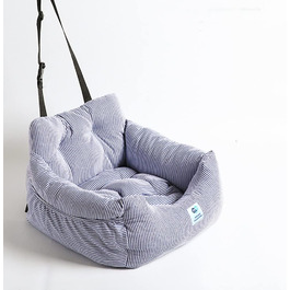 Підвищення для собак в авто Aidou, автокрісло для собак, котів та інших домашніх тварин, автоліжко для собак, подвійне використання в авто та вдома (Сині смуги)