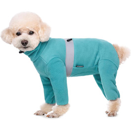 Теплий флісовий одяг для собак, зимовий, з довгим рукавом, для чотирилапих, регульований, для собак маленьких та середніх розмірів, розмір XS (Синій)