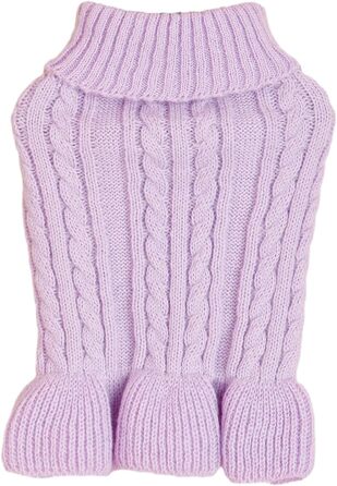 Пуловер для собак, розмір M, акрил, з коміром-горловиною, для собак маленьких та великих порід, 5,9–7,3 кг, теплий та зручний (Світло-фіолетовий)