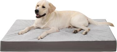 Ортопедичне ліжко для собак KSIIA XXL, 121x76 см, сіре, знімний чохол, двостороннє, водонепроникне