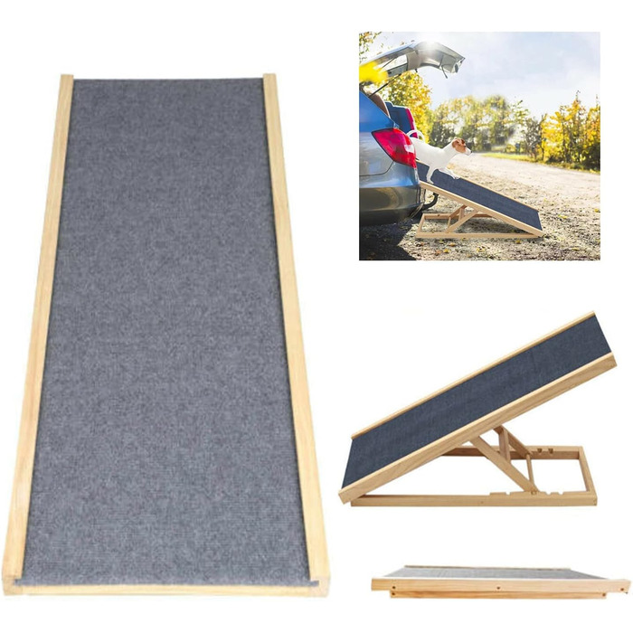 Рампа для собак та котів, складна, з регулюванням висоти, 70 x 35 x 30 см, CWPT-70x40cm