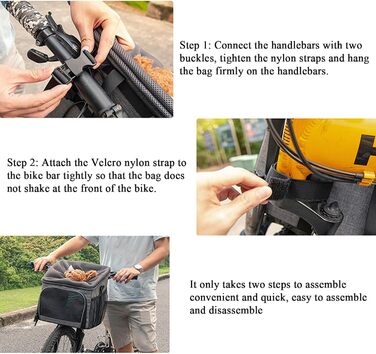 Кошик для собак на велосипед: легка фіксація, аксесуари, сумка-переноска, дихаючий матеріал, для їжі, подорожей у гори, заднього двору, кемпінгу