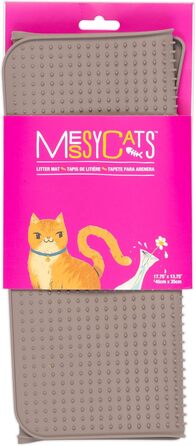 Килимок для котячого туалету Messy Cats, м'які шипи, 45,7x35,6 см, сірий