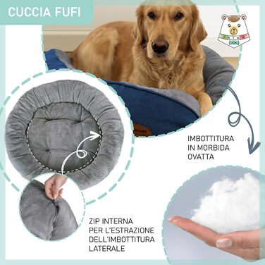 Кругле ліжко для собак та котів Fufi Large, 71 см, з м'якими краями, антиковзаюче, знімне, машинне прання