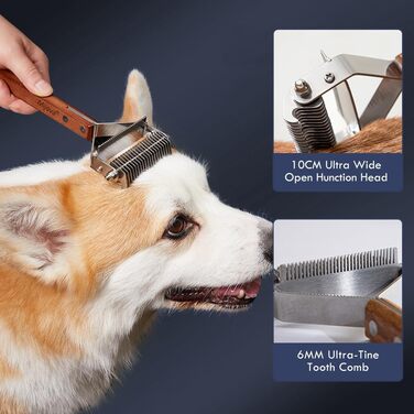 Професійний гребінець для видалення підшерстка у собак та котів, двосторонній, для видалення ковтунів