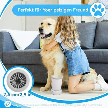 Pawclean Pro: очищувач лап для собак Pfotenjoy, 360° очищення, USB, тихий, без стресу