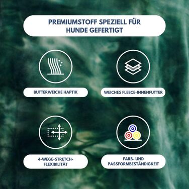 Світшот для собак Spark Paws з капюшоном, преміум-якість, м'який велюр, комфортний крій, заспокійливе флісове підкладка, підходить для всіх порід, Green Skydye, розмір 3XL (27-36 кг)