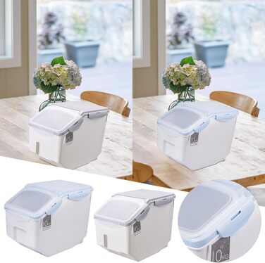 Контейнер для зберігання кормів для собак та котів 20 л, сірий. Зберігання сухого корму, ласощів, герметичний.