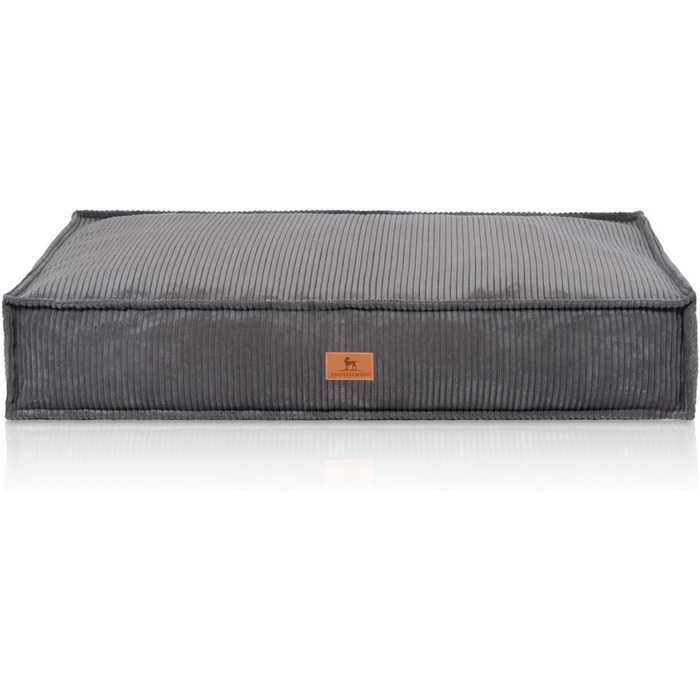 М'який лежак для собак Lesedi Cord з ручною в'язкою, 135x90 см, сірий - знімний, пральний чохол - для великих, середніх та маленьких собак