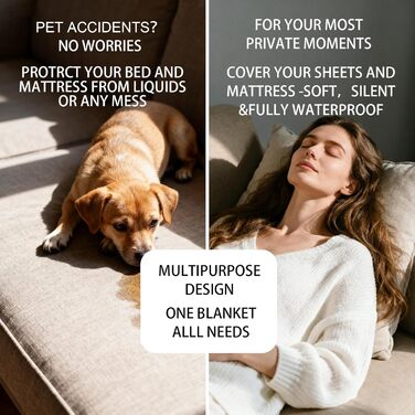 Водонепроникний плед для собак та котів H.Versailtex, 80 x 100 см, пісочний колір