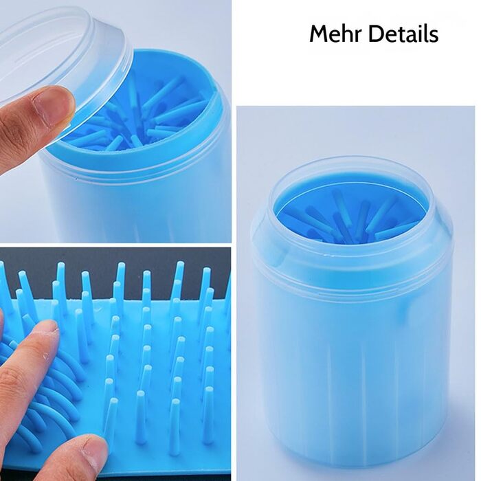 Очисник лап для собак Doggo-Twist: портативний, з м'якими силіконовими щетинками. Підходить для собак та котів, швидке очищення (зелений, M)