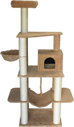 Дряпка для котів Bontoy Felix Pro, коричнева, з сизалевих стовпів (діаметр 12 см), 198 см, для великих котів