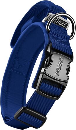 Нашийник для собак OneTigris з металевою застібкою, блакитний, розмір S