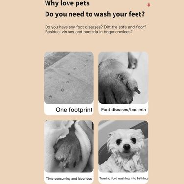 Автоматичний очищувач лап для собак, USB-зарядний, з м'якого силікону, 360° обертання, масаж лап, білий/рожевий