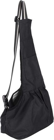 Сумка-слінг для собак маленьких порід, чорна (M) - переноска для тварин, регульована, з кишенею