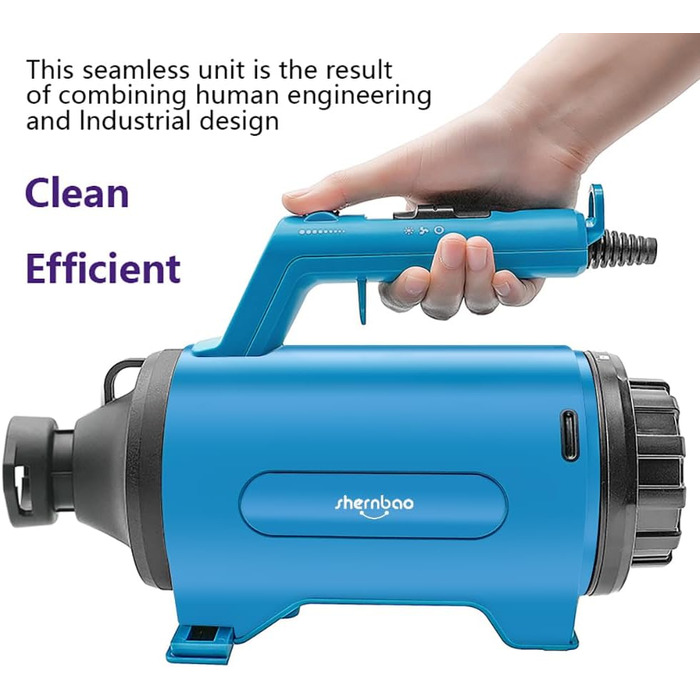 Фен для собак Blower Pet Dryer – сушарка для шерсті домашніх тварин з нагрівом, безступінчате регулювання, 3.8 PS, Peacock Blue