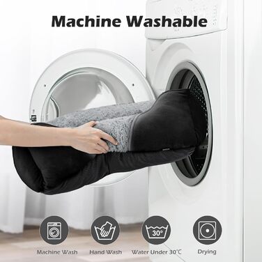 Ортопедичне ліжко для собак Invenco, прямокутне, миється, м'яке, чорне, M (63x53x20 см)