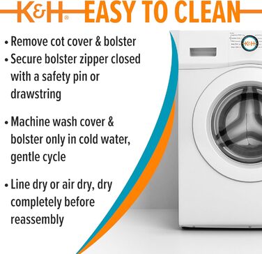 Ківш для собак K&H Pet Products Bolster, з охолодженням, для дому та вулиці, підняте ліжко для собак з знімними валиками для шиї, знімний мережевий чохол, підходить для середніх собак, антрацитовий/чорний, 81 x 64 x 28 см