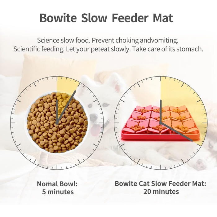 Килимок для повільного годування собак та котів Bowite Silikon з присосками (рожевий)