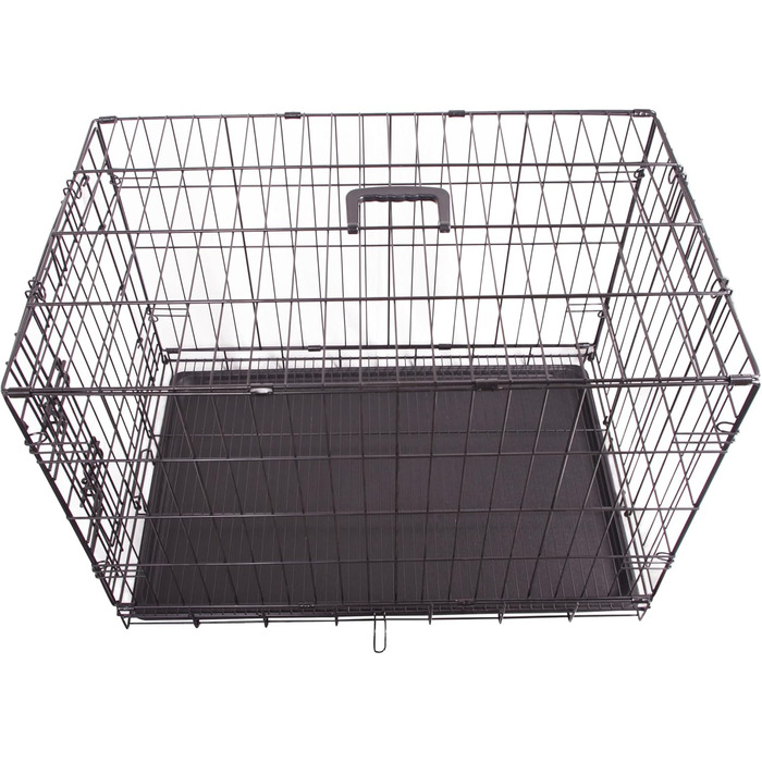 FOURPAW Robuste: складана переносна клітка для собак з металевого дроту, з піддоном, чорна, 76.2 x 48.3 x 53.3 см
