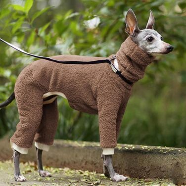 Піжама для собак з високим коміром: теплий флісовий комбінезон для Віппетів та Афганських Віндхундів, затишна піжама для домашніх тварин (A,M)