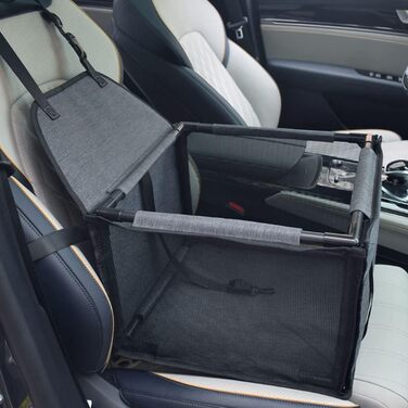 Автокрісло для тварин з підголівником та ременем безпеки, міцне, водонепроникне, дихаюче, сіре