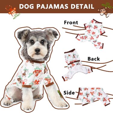 Піжама для собак: теплий та милий комплект для маленьких та середніх собак, дівчаток та хлопчиків. Піжама-комбінезон для цуценят, котів та інших домашніх тварин. Розмір M (X-Large), колір коричневий.