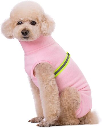 Теплий зимовий пуловер для собак з флісу та світловідбиваючою вставкою (XXL, рожевий)