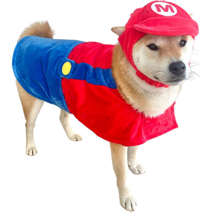 Костюм для собак 'ComfyCamper' – хатинка та підтяжки, розміри S, M, XL, червоний, для косплею, Хелловін
