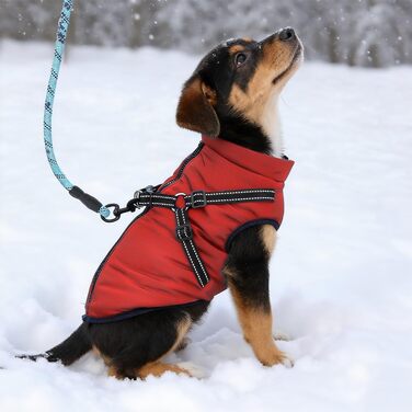 Водонепроникний собачий плащ з шлейкою, зимова тепла флісова куртка для середніх та великих собак, світловідбиваючий вітрозахисний собачий костюм (оливковий, M) Оливковий – L