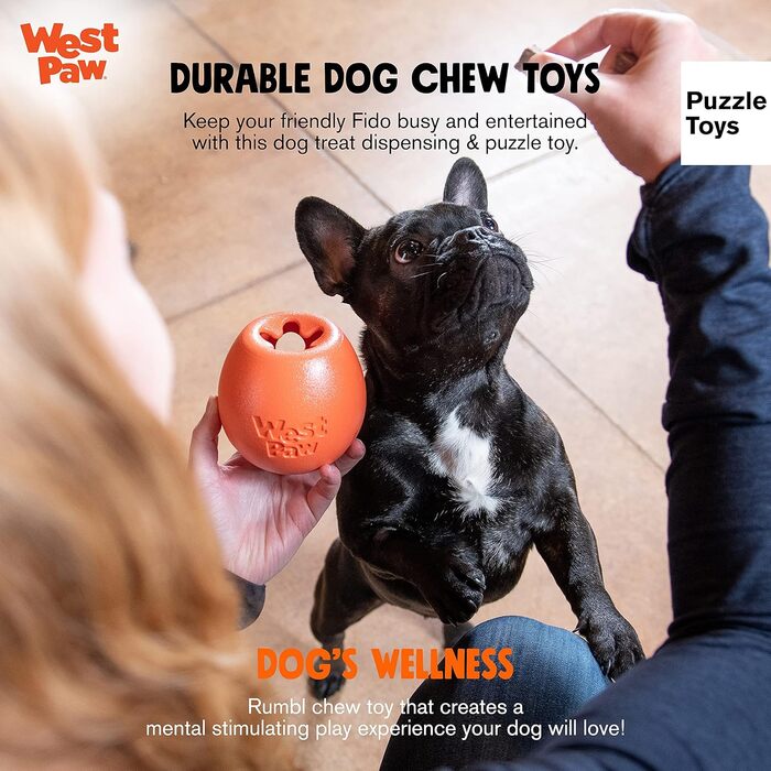 Іграшка для собак WestPaw Echo Rumbl L, помаранчева, 10 см